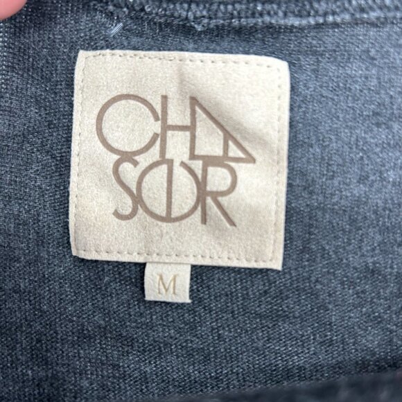 NWT CHASER *Flawed* Dark Gray Black Super Soft Crew Neck Pullover Sweater Medium - Picture 3 of 4